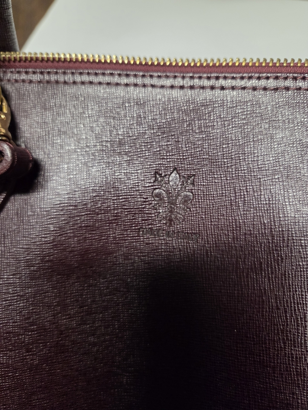 Leather Satchel Handbag in Deep Plum - Women Bags Satchels - Picture 3 of 14